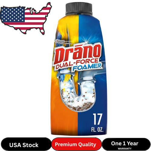 Drano Dual-Force Foamer Drain Clog Remover and Cleaner for Shower or Sink Drains