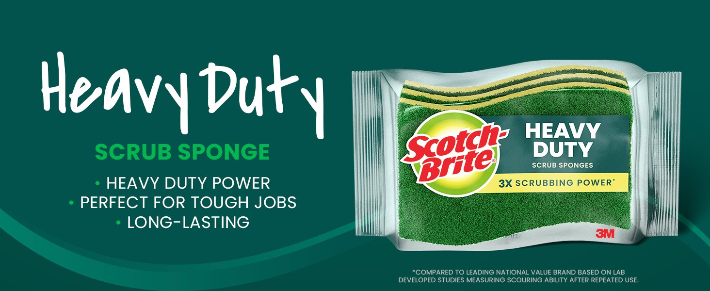 Scrub Dots Non-Scratch Scrub Sponge, Rinses Clean, for Washing Dishes and