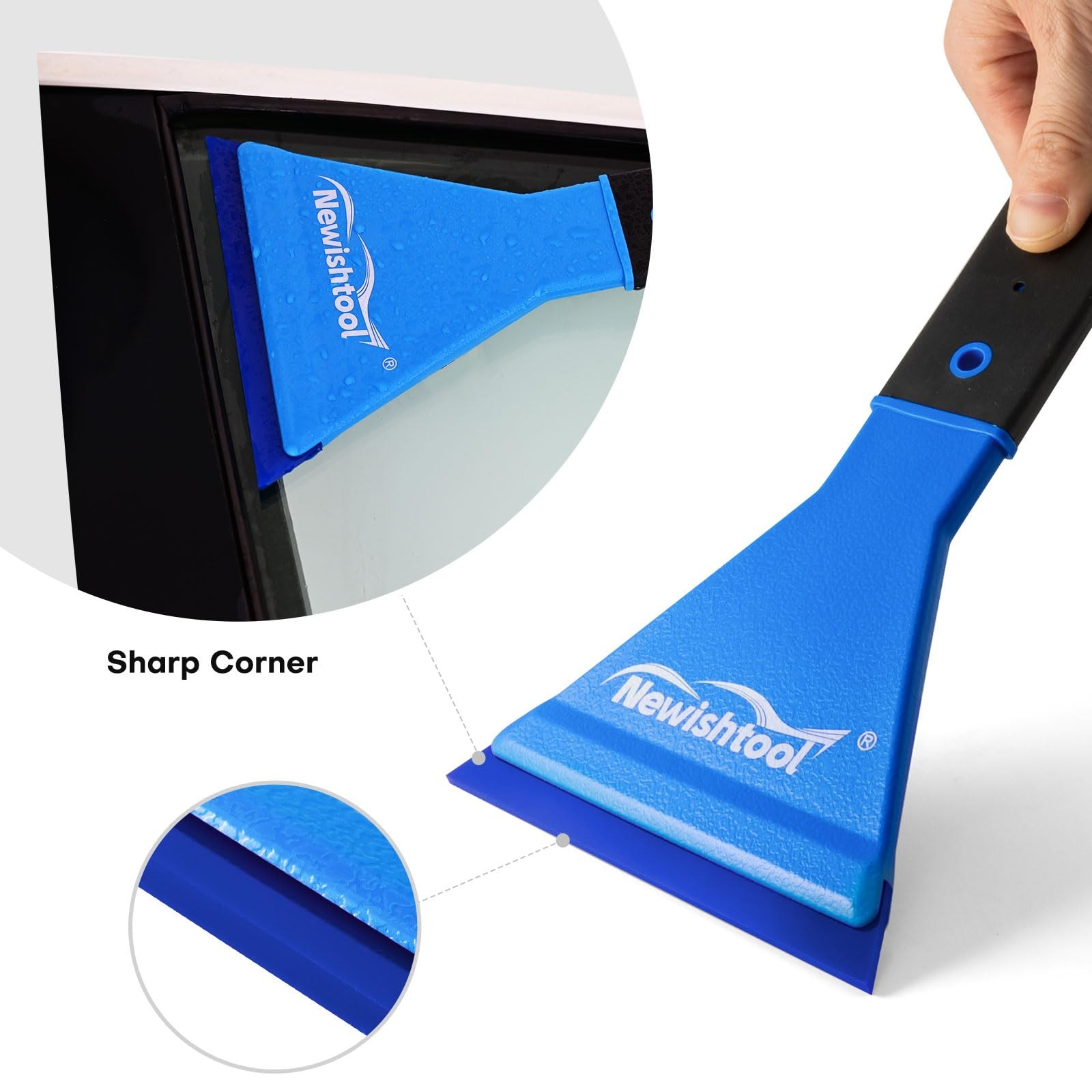 Window Tint Squeegee with Handle, 3 PCS Different Durometer Blades Long Handl…