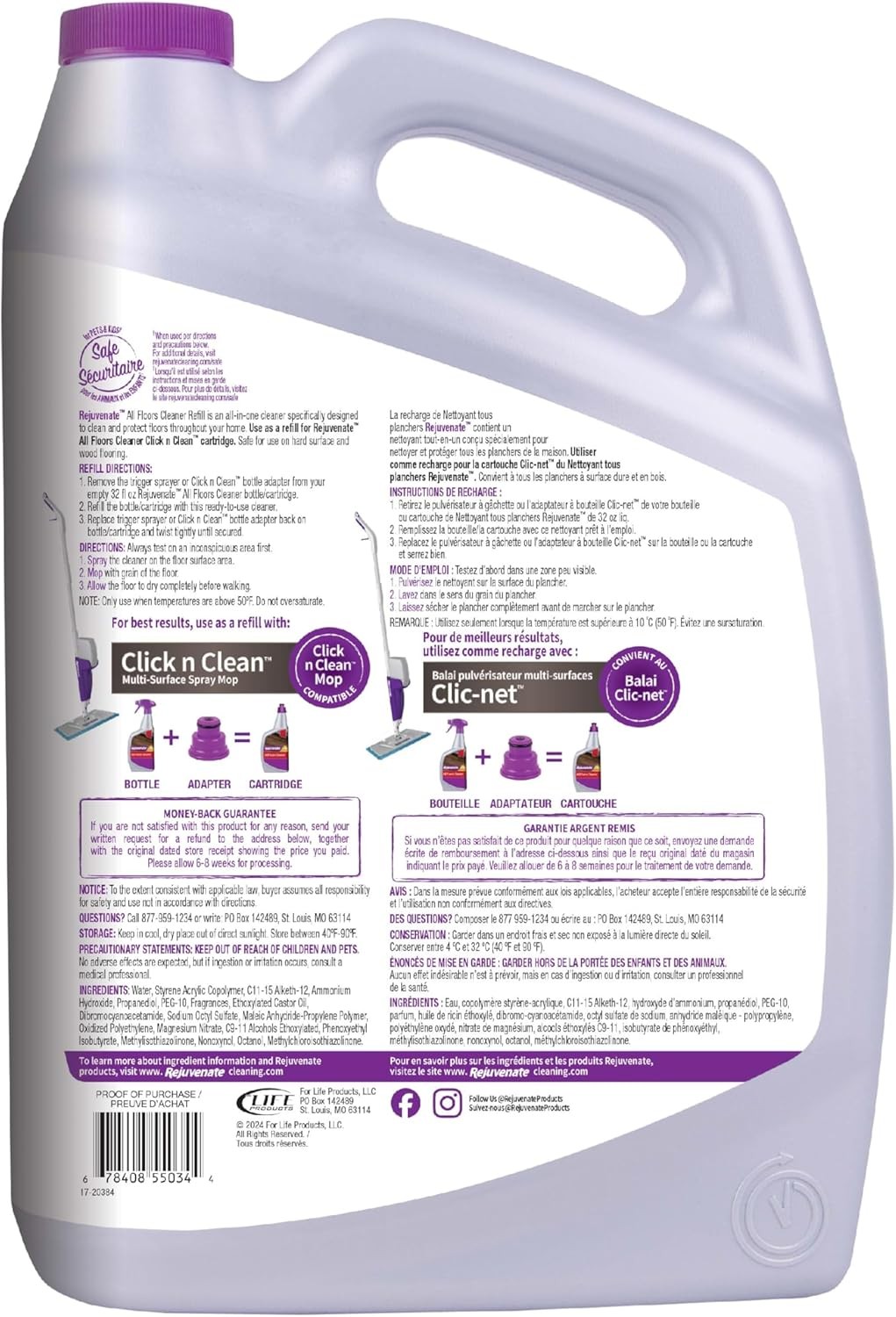 Rejuvenate All Floors Cleaner Refill, 1 Gallon, Breaks Down Dirt and 1 Pack