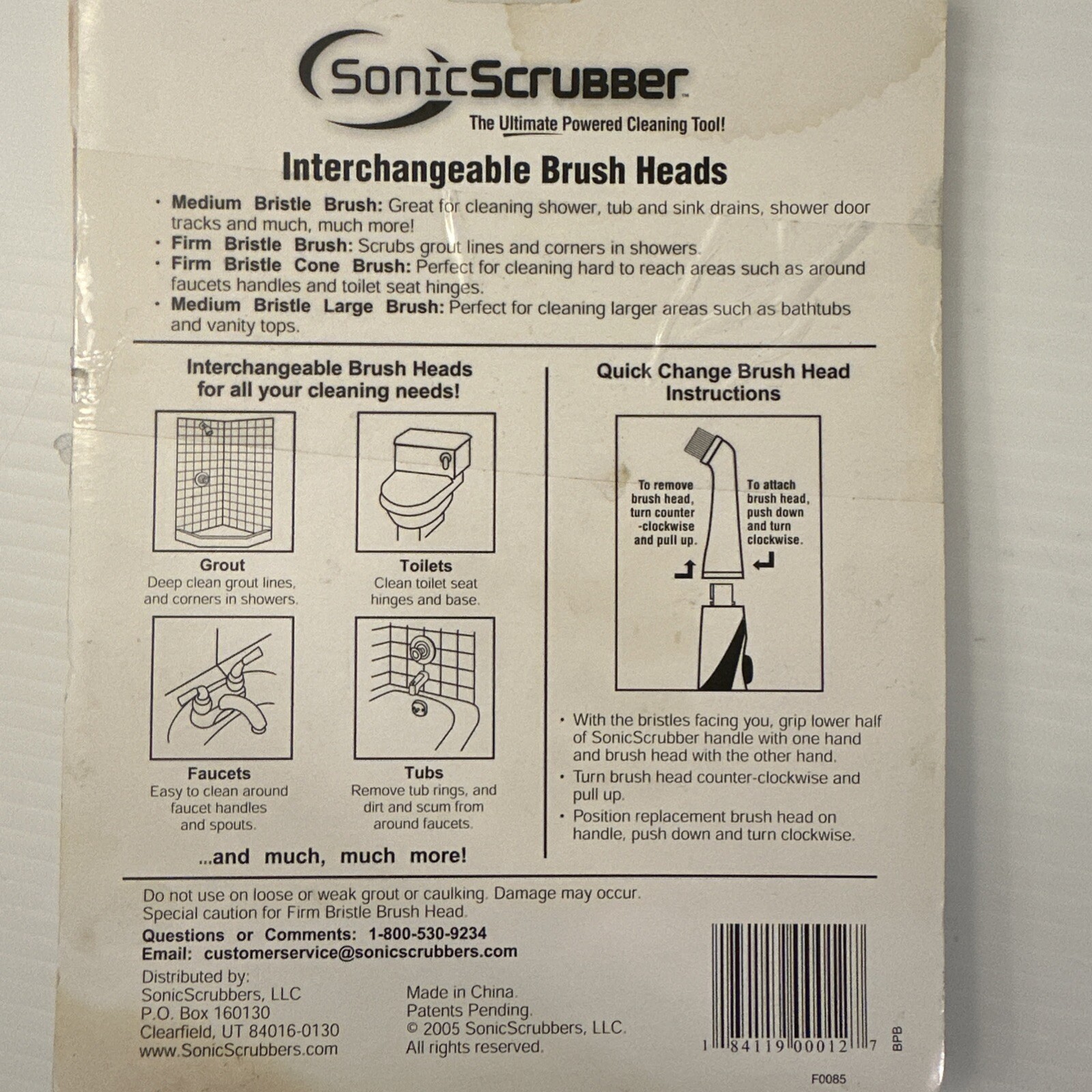 Rare Sonic Scrubber Medium and Firm Replacement Cleaning Brushes 4Pack New 2005