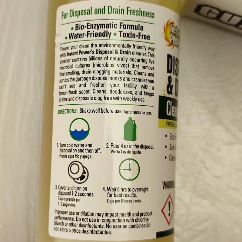 Instant Power Disposal & Drain Cleaner Lemon 33.8 oz/1 L Clogs and Odor Remover
