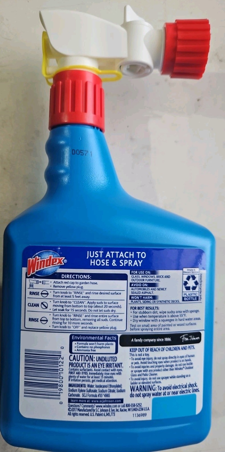 Windex Outdoor Glass and Patio Concentrated Cleaner – 32oz