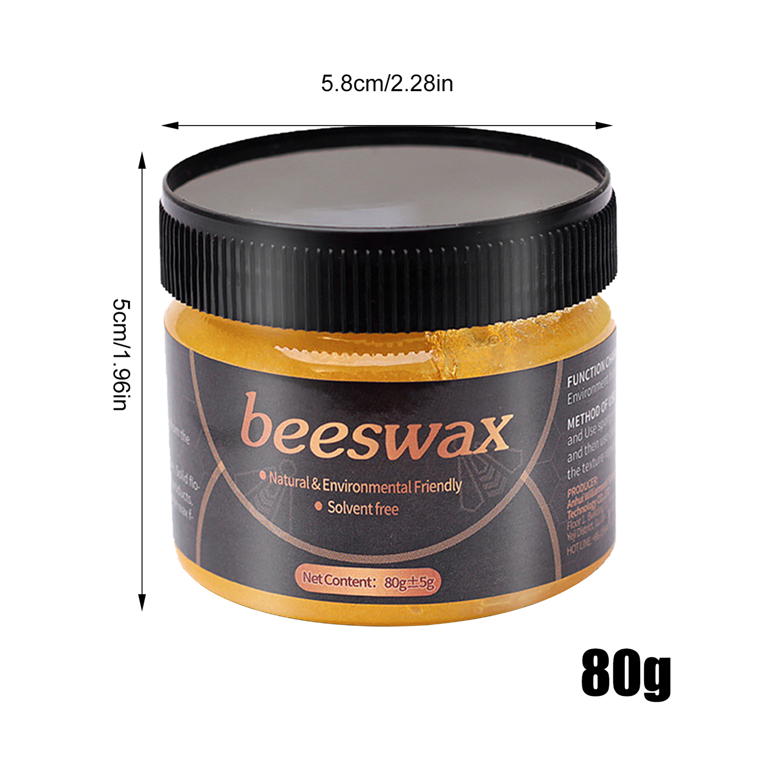 80g Long-Lasting Furniture Refinishing Paste Beeswax Wood Polish Wax