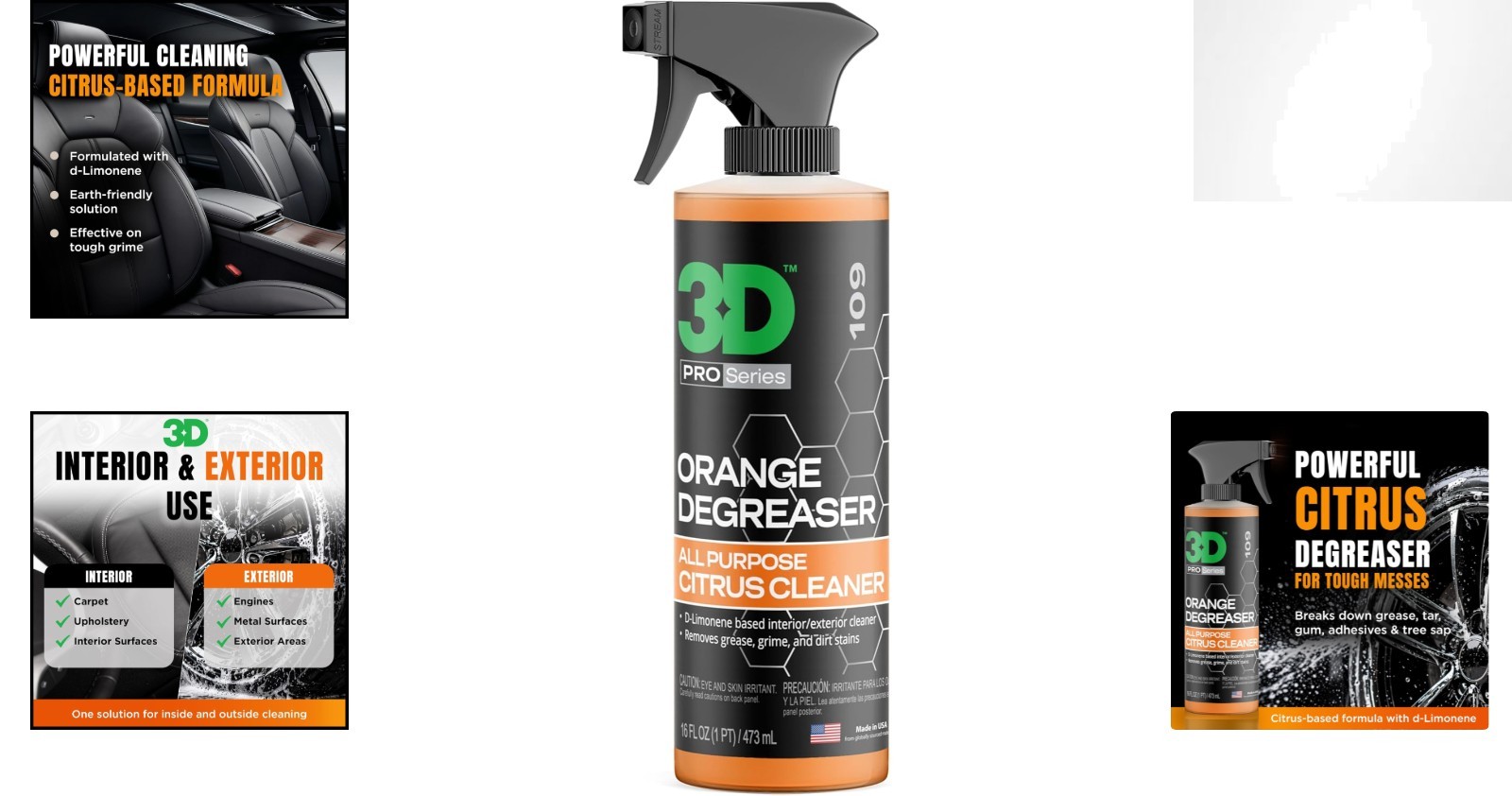 Citrus-Based Orange Degreaser – Powerful Eco-Friendly Car Cleaner 16 Fl Oz
