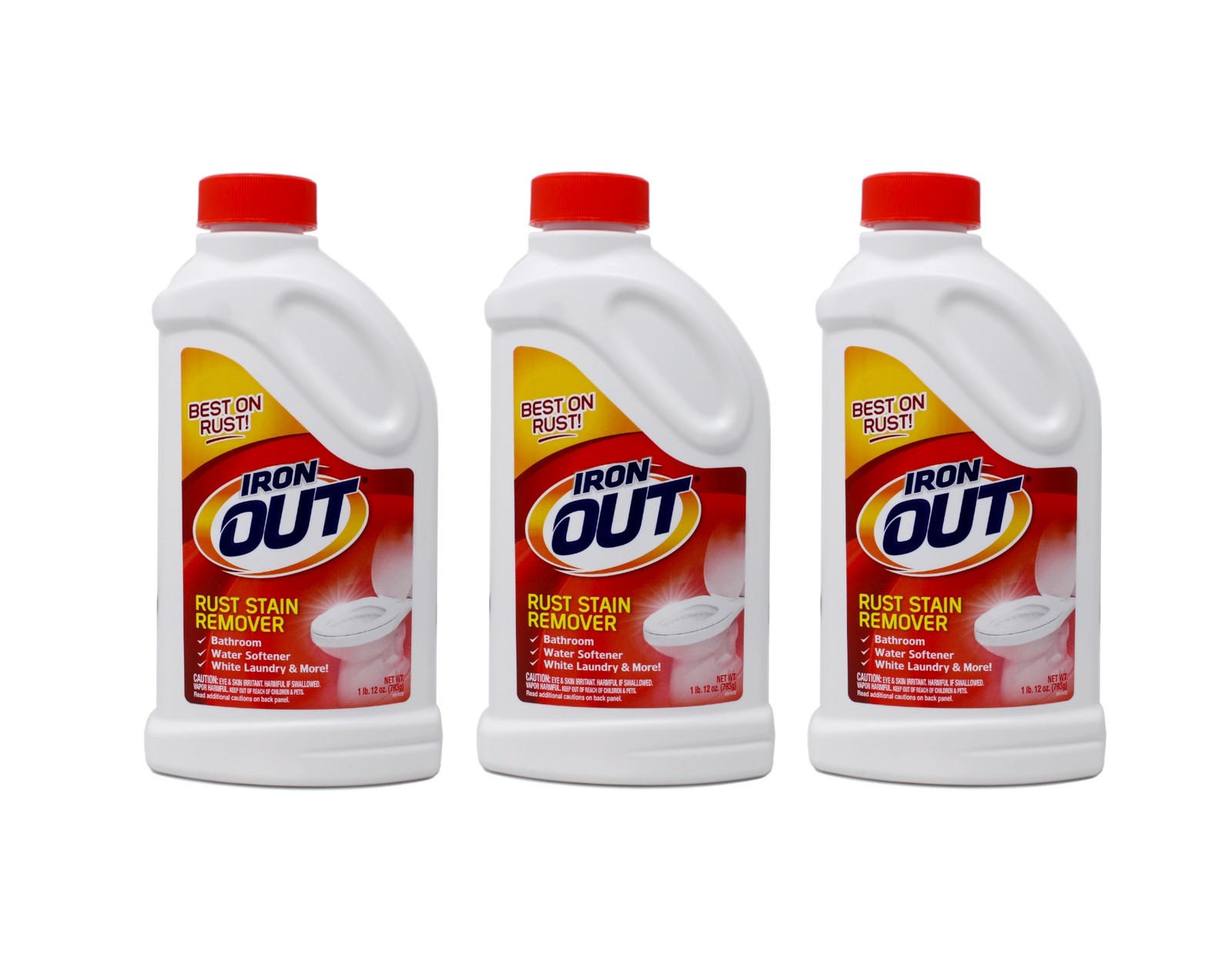 IRON OUT Rust Stain Remover Powder, 1 lb 12 oz Bottle – 3 Pack