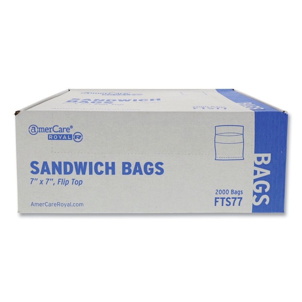AmerCareRoyal FTS77 7″ x 7″ Flip Top Bag – Clear (2000/CT) New