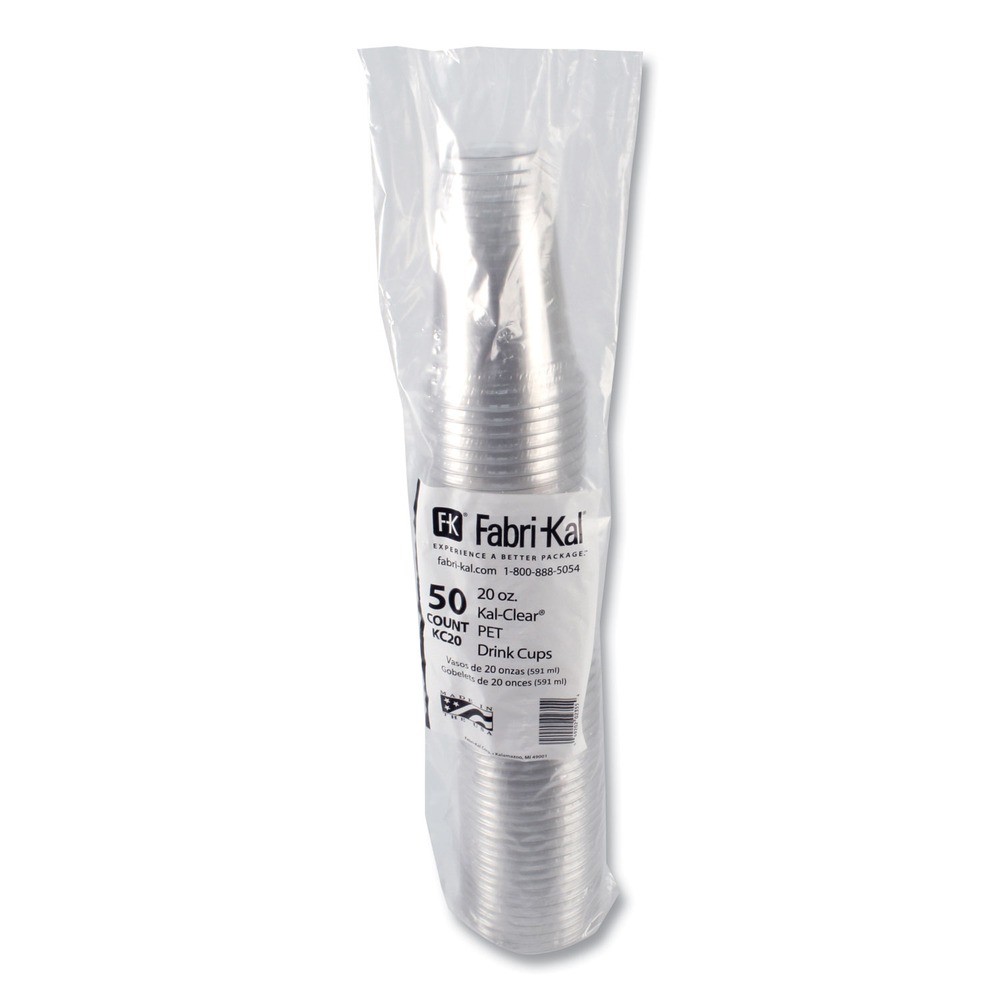 Fabri-Kal KC20 Kal-Clear 20 oz PET Cold Drink Cups – Clear (20/Carton) New