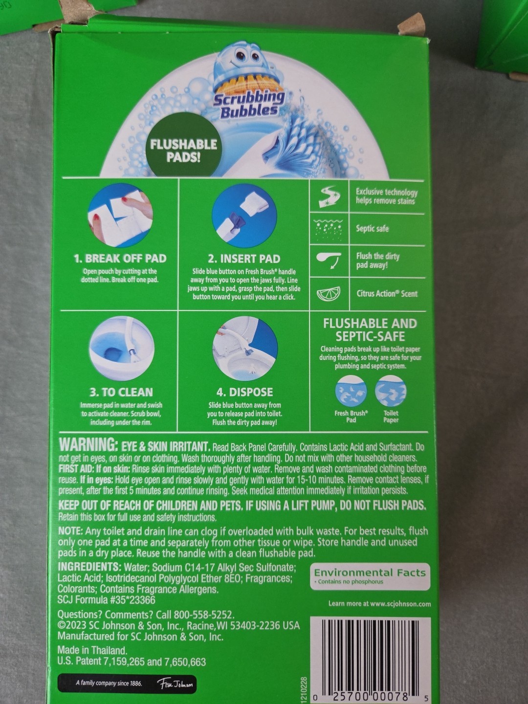 3 Scrubbing Bubbles Fresh Brush 20 Count Flushable Refills Cleaning Pads 2″x2″