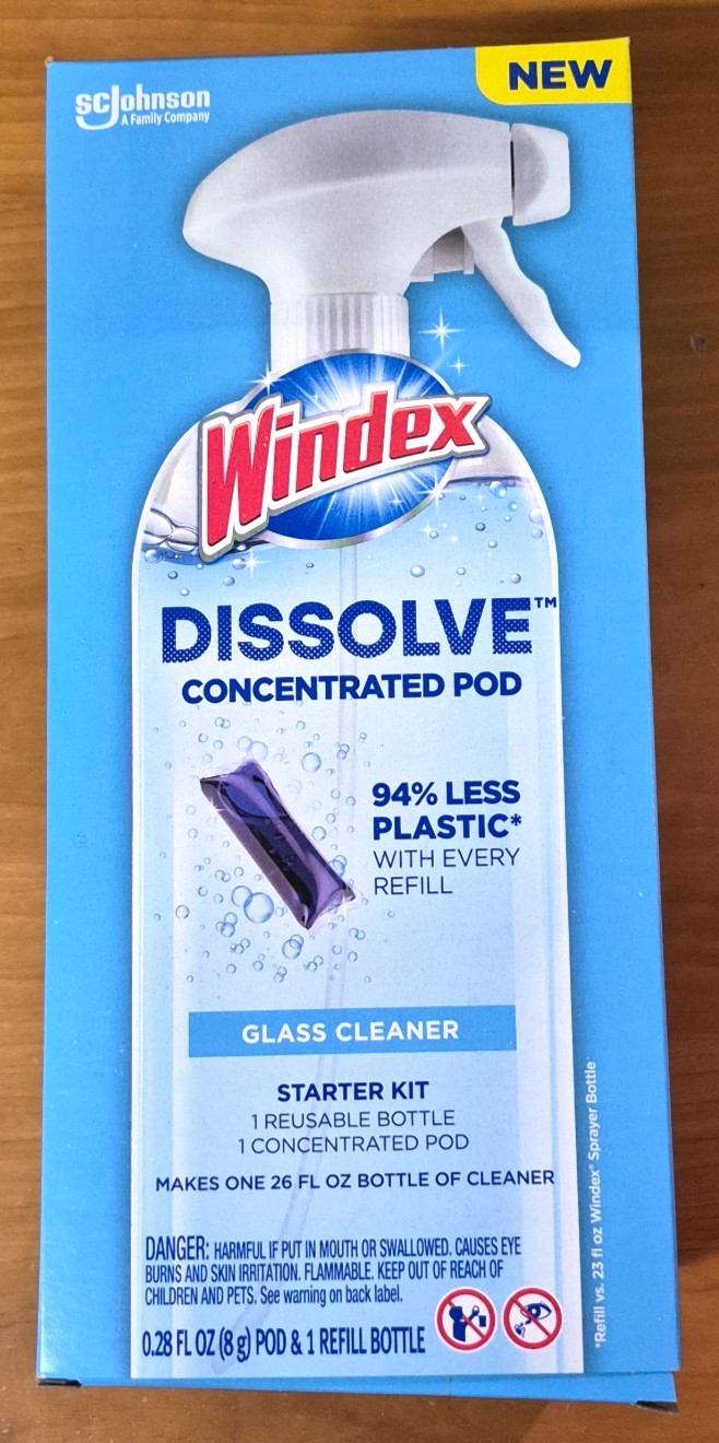 SC Johnson Windex Dissolve Concentrated Pod Glass Cleaner Starter Kit LOT/4