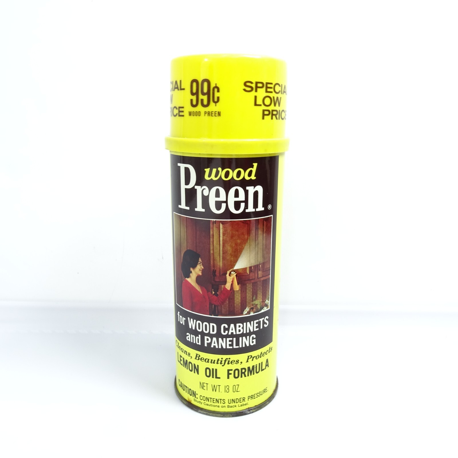 KIWI WOOD PREEN Cabinet Paneling Cleans Protects Furniture 13oz Spray Can Prop