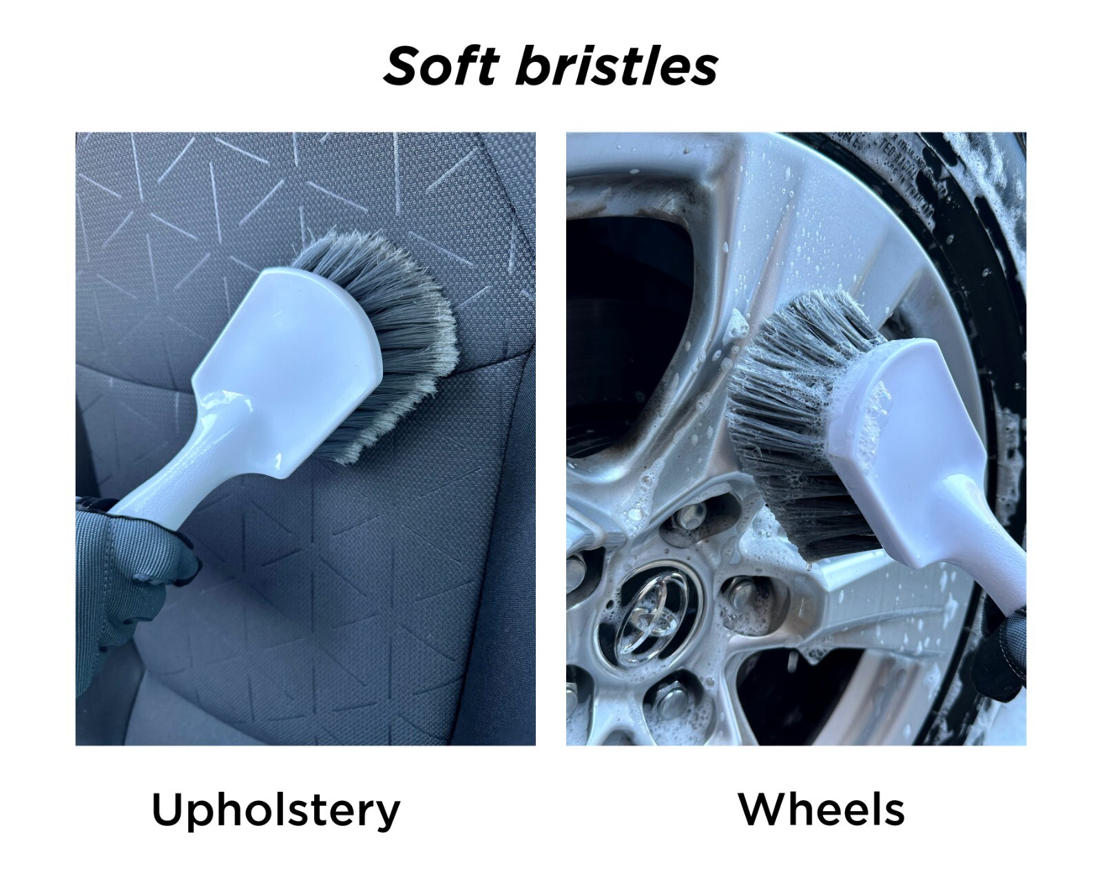 Plastic Utility Brushes | Car Wash Brush – Soft bristles | Pack of 2