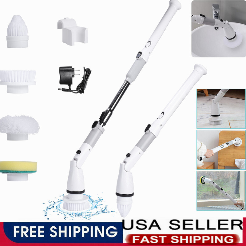 Electric Scrubtastic Rechargeable Cordless Spin Scrubber 3 Heads Cleaning Mop