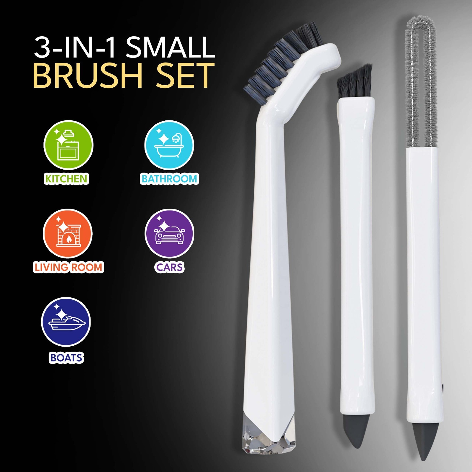 Small Cleaning Brush Set 3pcs—Crevice Brushes for Cleaning—Scrub Brushes Set …