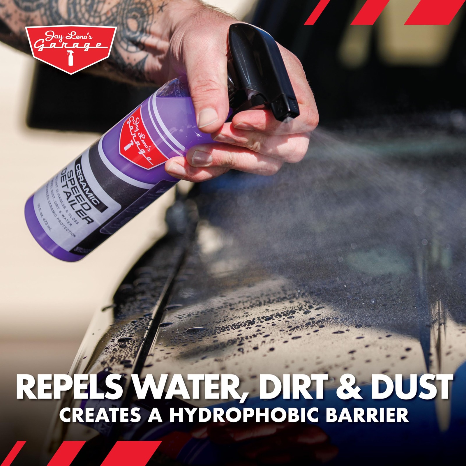 Jay Leno’s Garage Ceramic Speed Detailer Spray Quick Car Detailer for Cars Tr…