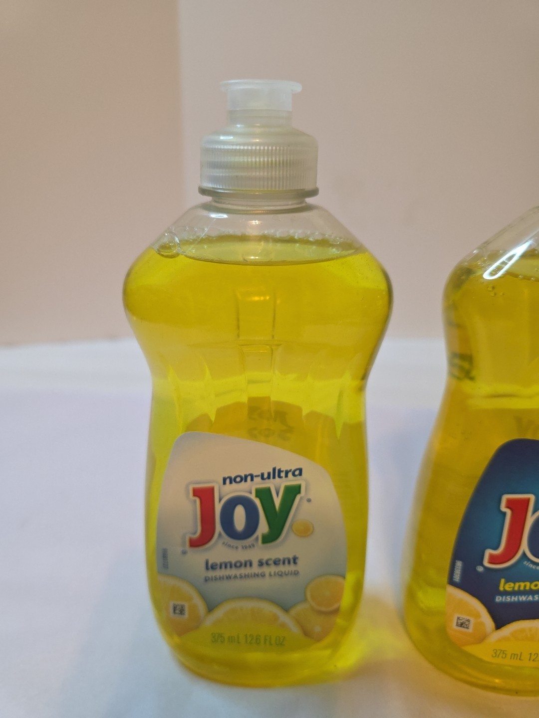 Set Of 2 Vintage Joy Lemon Scent Dishwashing Liquid 12.6 Fl Oz