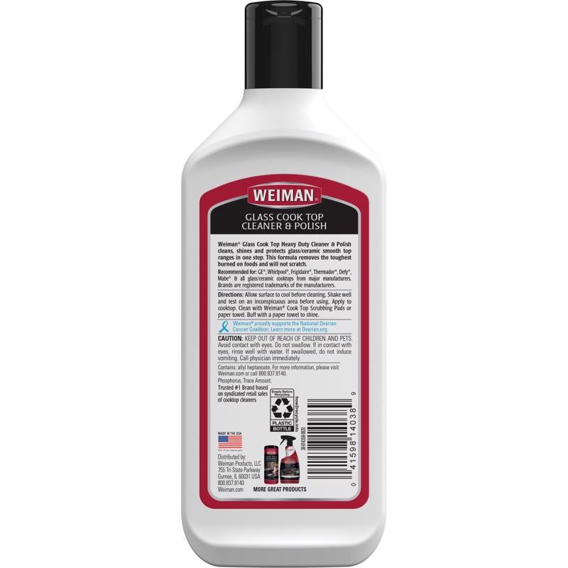 Weiman 38 Apple Scent Cream Glass Cooktop Cleaner 10 oz. (Pack of 6)