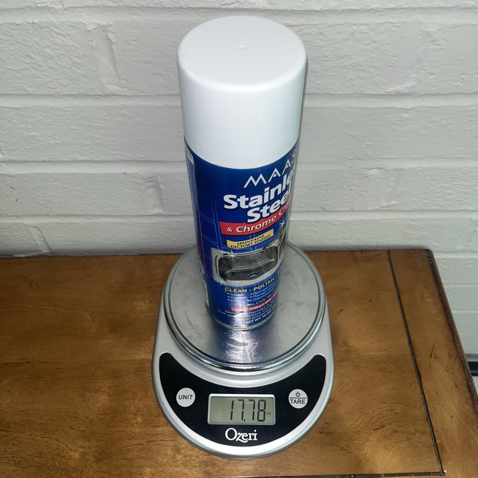 Maas Stainless Steel & Chrome Cleaner Spray On Wipe Off Can USA Original 95% Ful