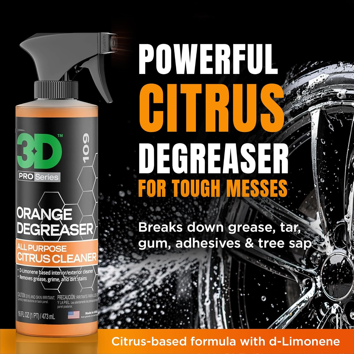 Orange Degreaser – Citrus-Based Car Cleaner for Oil, Grease, Grime & Adhesives –