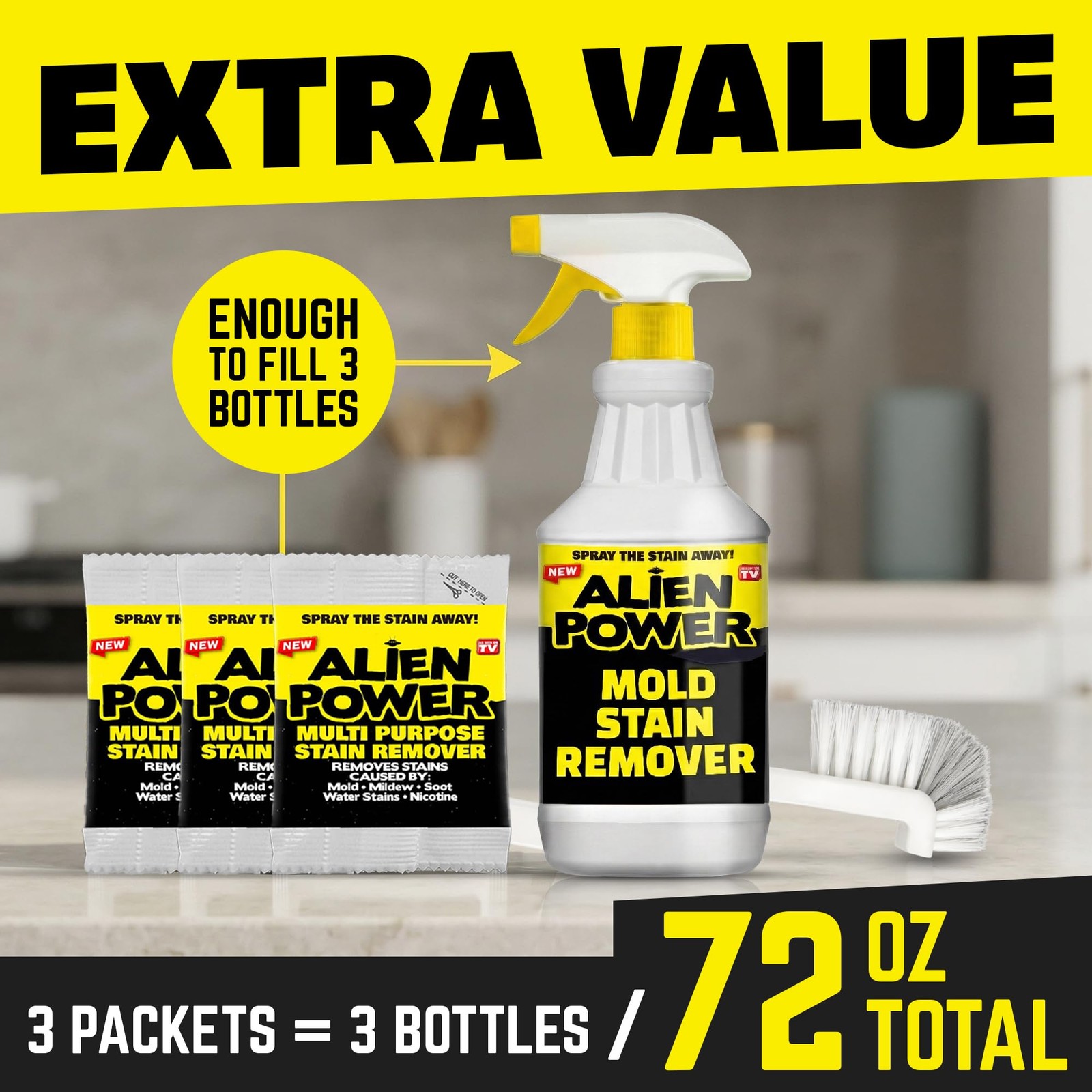 Alien Power Instant Stain Remover Spray for Mold and Mildew and Grout, All Pu…