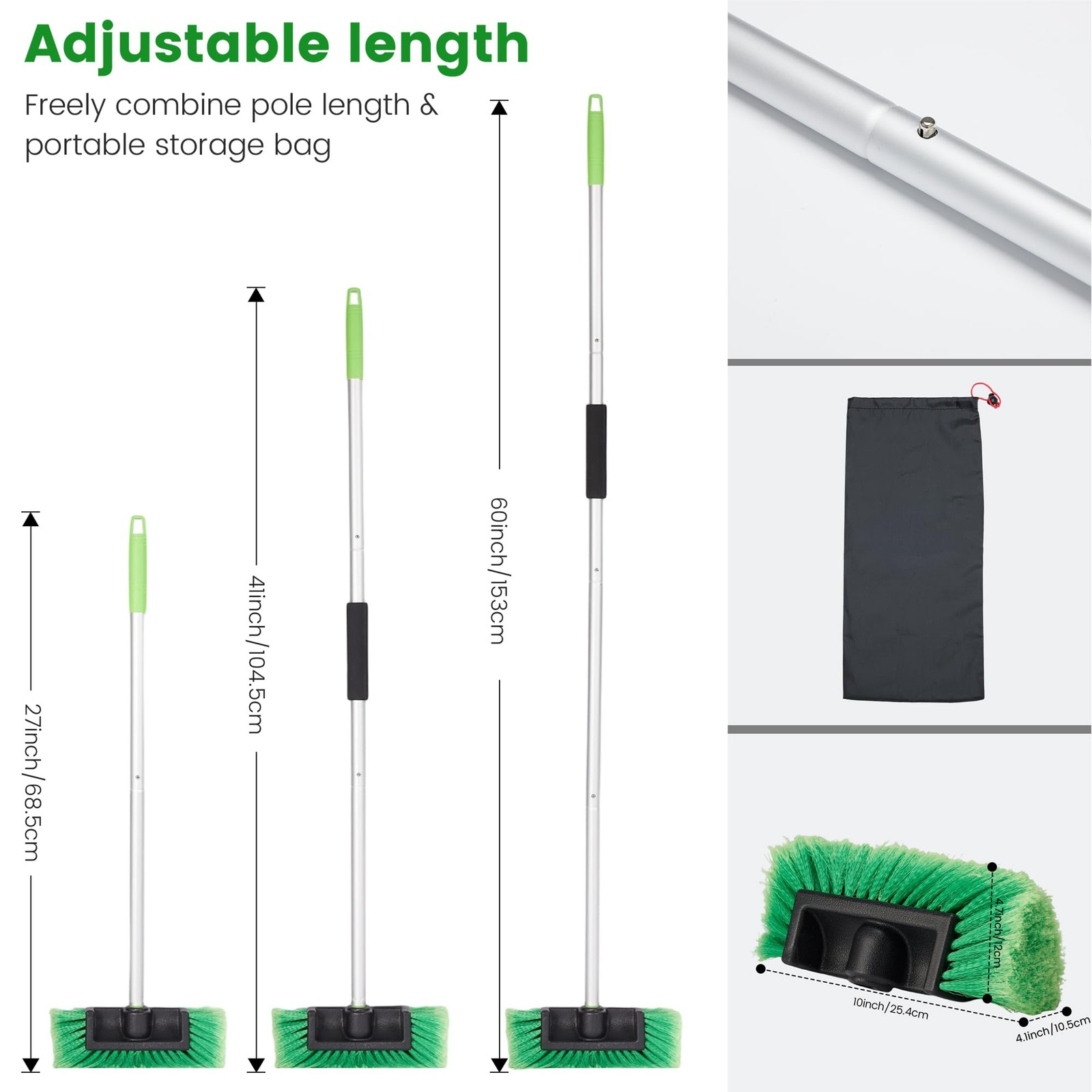 WESBRITE 60” Soft Bristle Long Handle Car Wash Brush for RV, Truck, SUV, Home