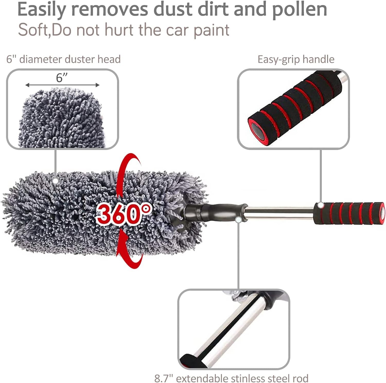 Ultimate Car Duster Kit，Best Microfiber Multipurpose Duster,Interior &Exterio…