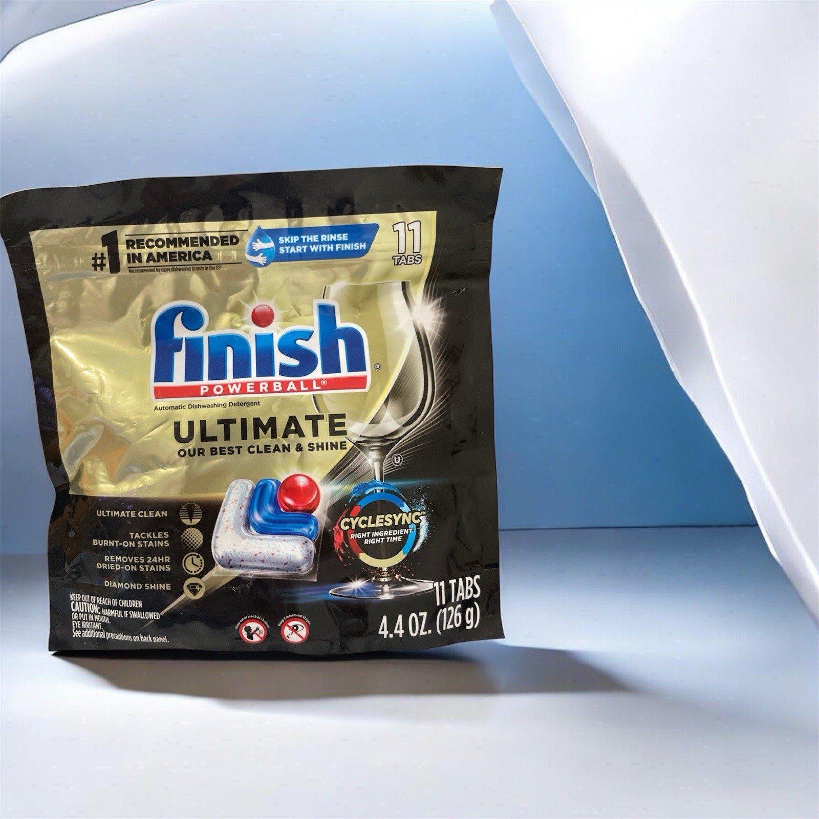 Finish Ultimate 11 Tabs 4.4 oz 126g Dishwasher Detergent New / Pack 6 Packs