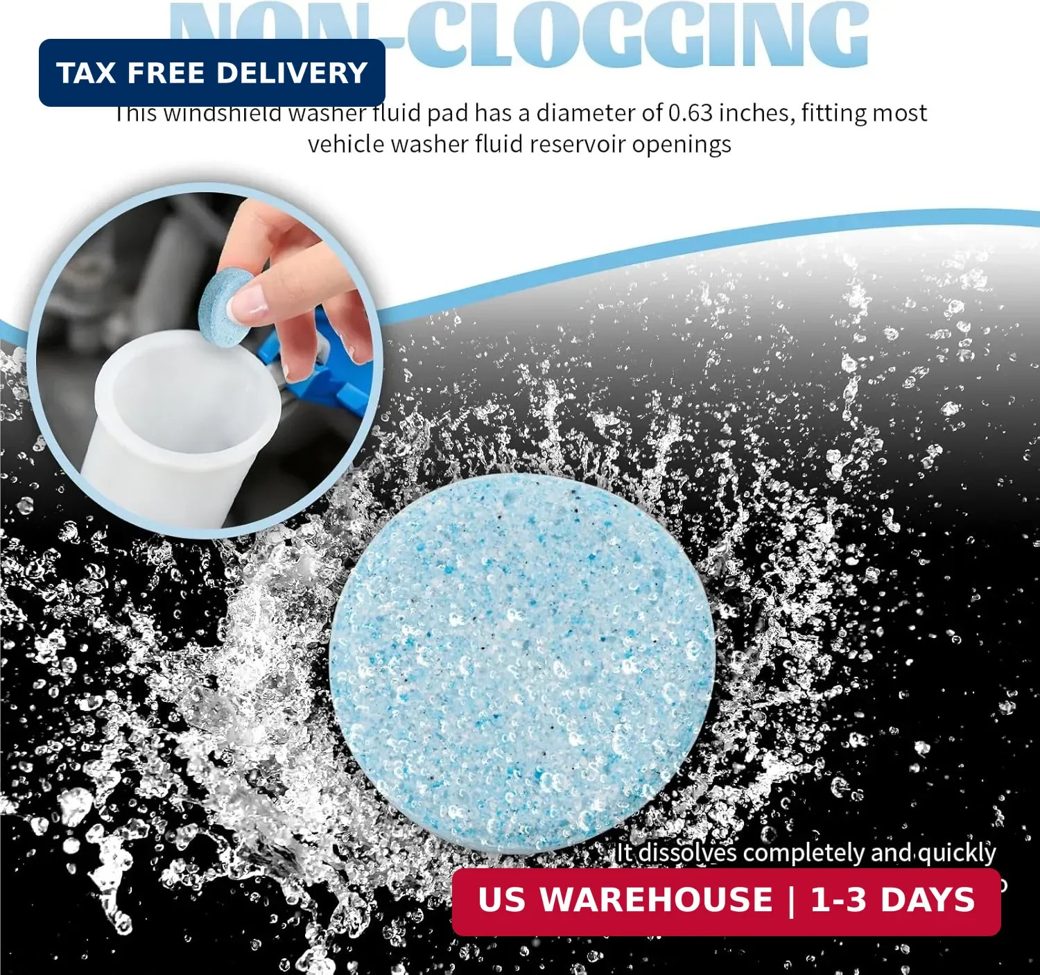 30PCS Car Windshield Washer Tablets,Windshield Washer Fluid Tablets Provide Clea