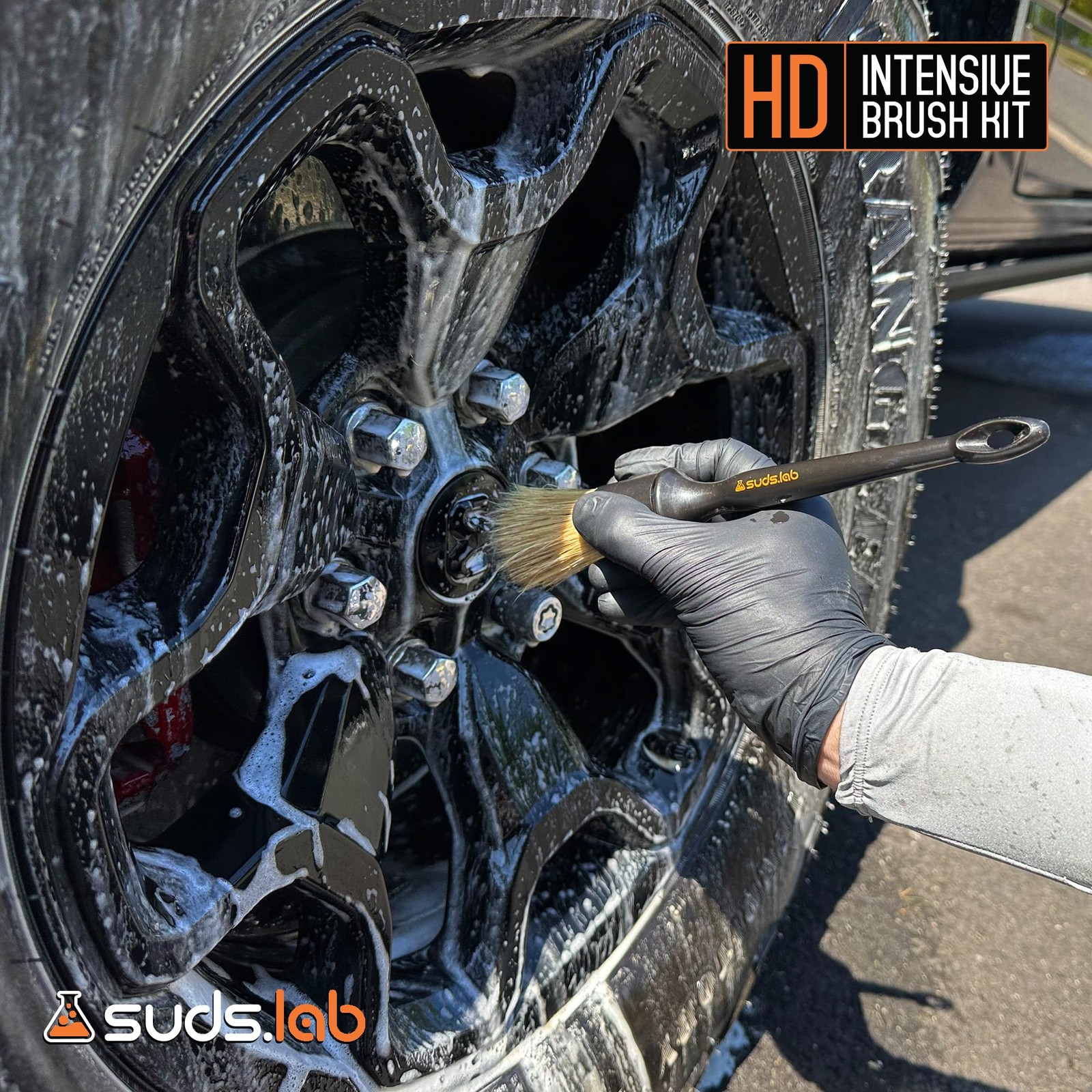 Suds Lab HD Intensive Car Detailing Brush Kit 3 PCS Boars Hair Scratch Free