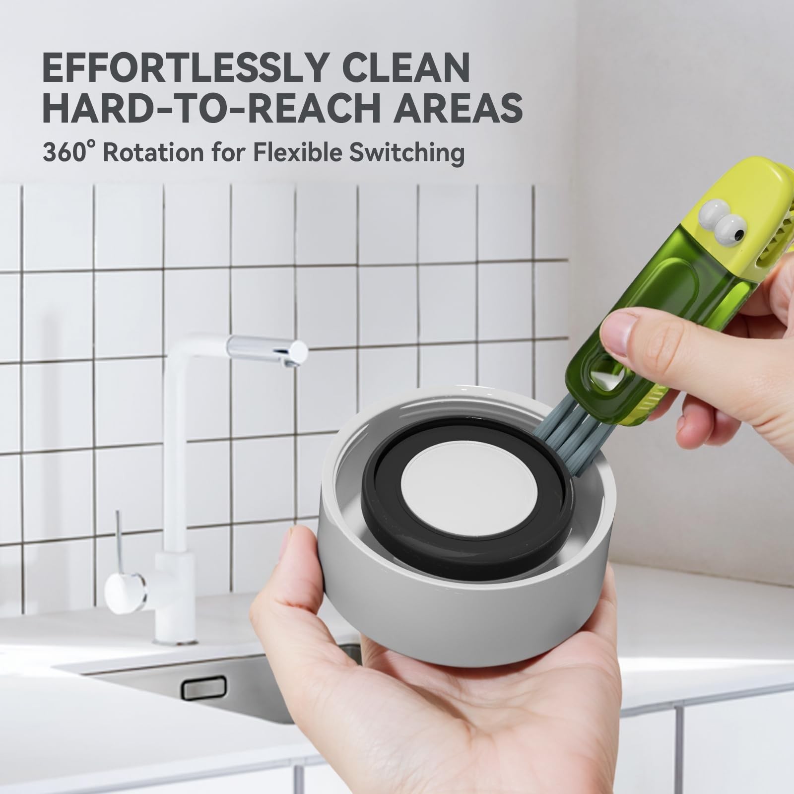 3 in 1 Cup Lid Gap Cleaning Brush Set, Multifunctional Bottle Cleaning Brush,…