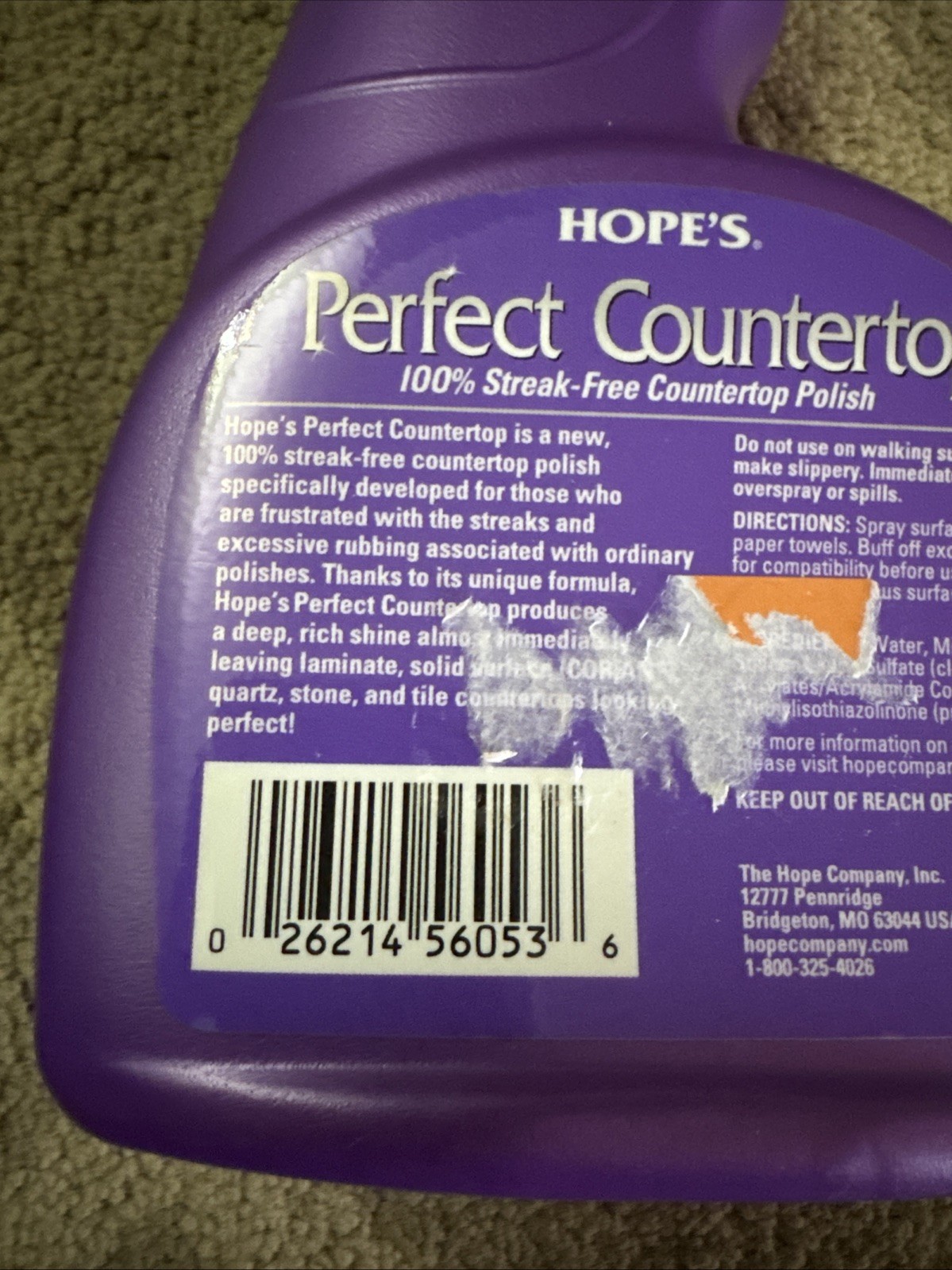 HOPE’S Perfect Countertop Cleaner and Polish 22-Ounce, Streak-Free…