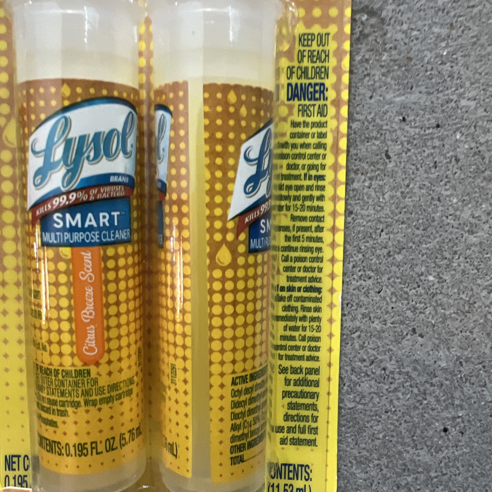 Lysol Smart Multi Purpose Cleaner Refill Citrus Breeze Scent 4 Packs Of 2 New