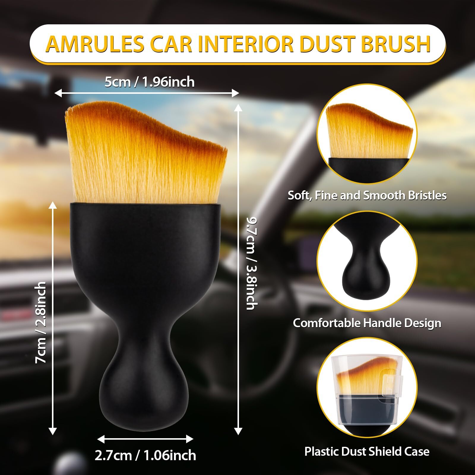 Car Detailing Brush Set 2PCS Soft Bristles for Interior Cleaning Tools