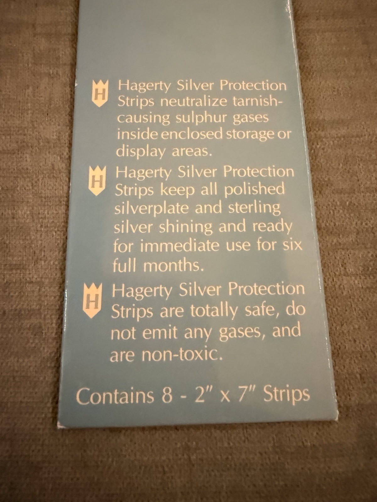 Hagerty No Scent Silver Neutralizes Tarnish Non-Toxic Protection Strip 2 x 7 in.