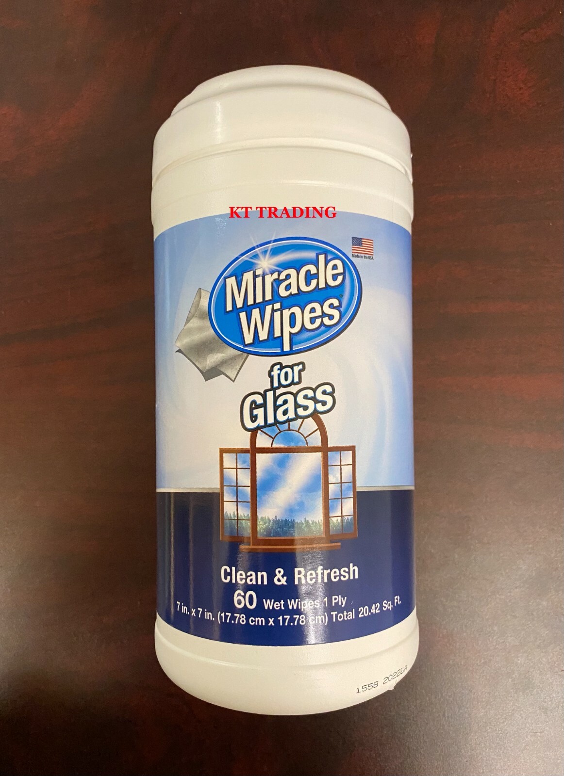Miracle Brand PREMIUM Glass Windows Windshield Cleaner Streak-Free Shine 60 Wipe