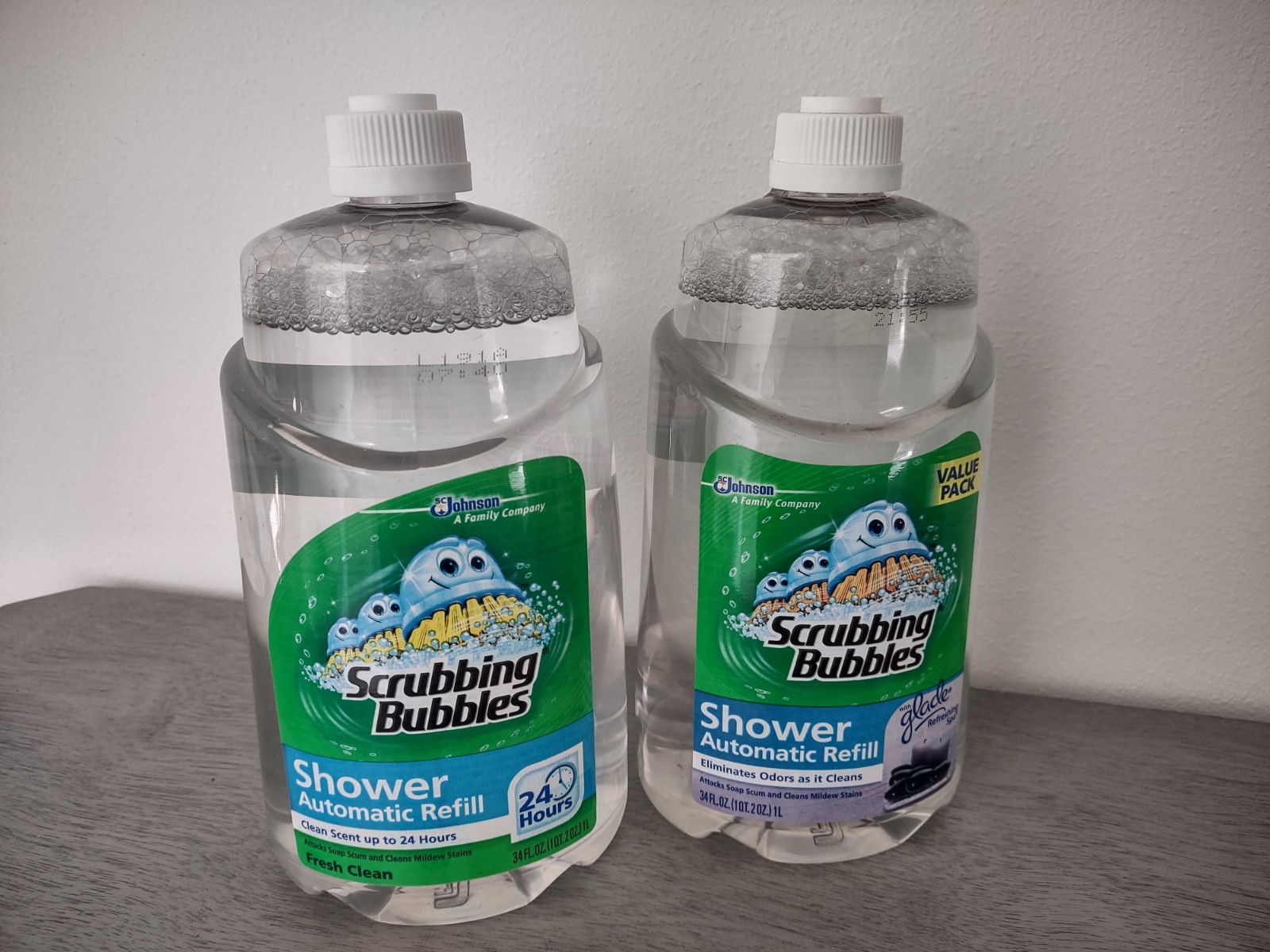 2 Scrubbing Bubbles Automatic Shower Cleaner Refills 34 Oz Refreshing Spa & Orig