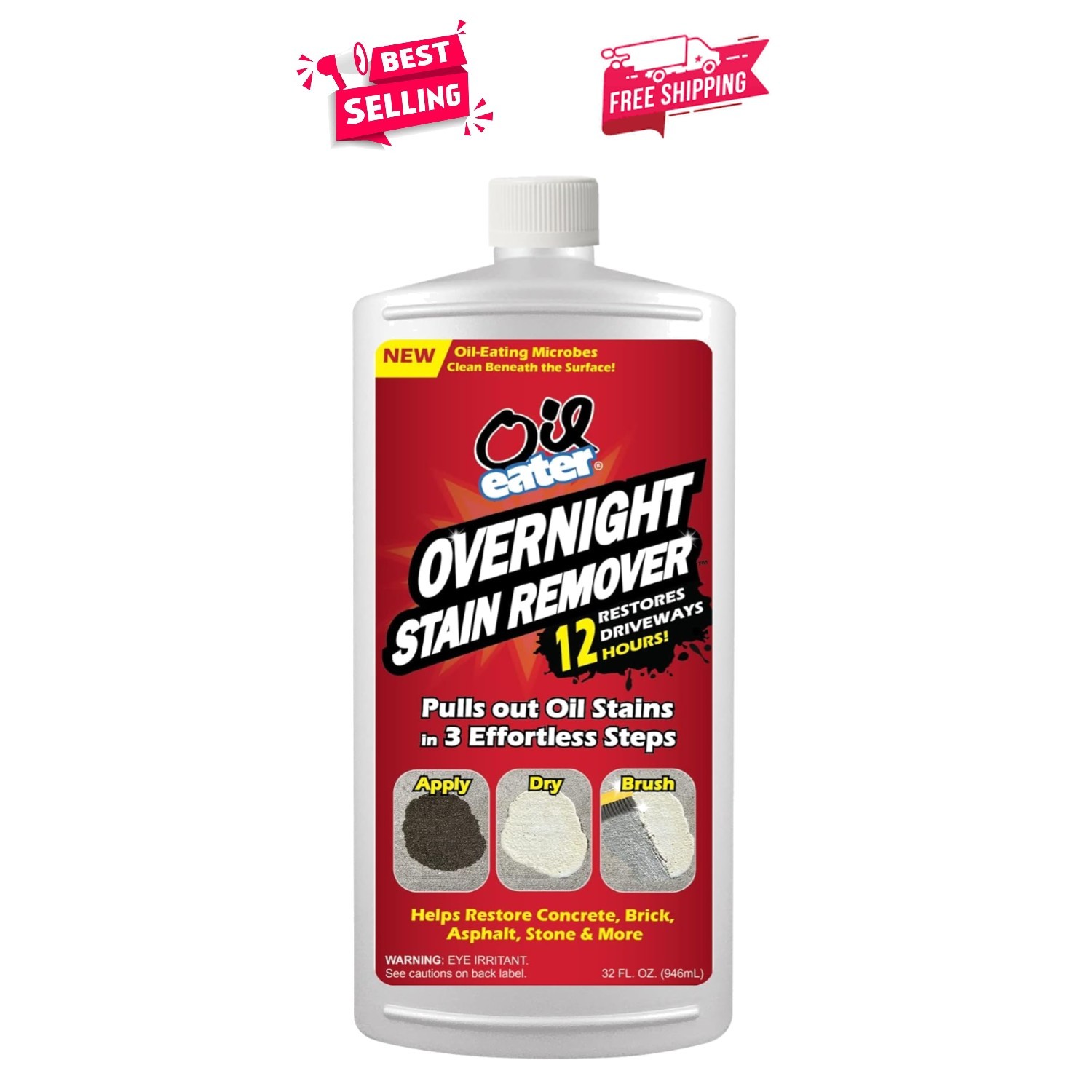 Unscented 32oz Oil Stain Remover – Eco-Friendly Solution for Concrete & Asphalt
