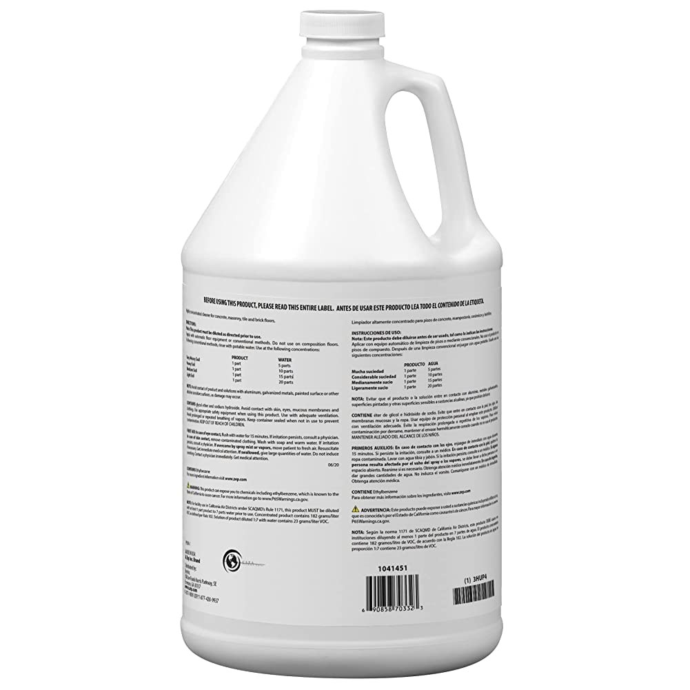 Zep Professional Heavy-Duty Concrete and Masonry Floor Cleaner – R03324-1 Gallon