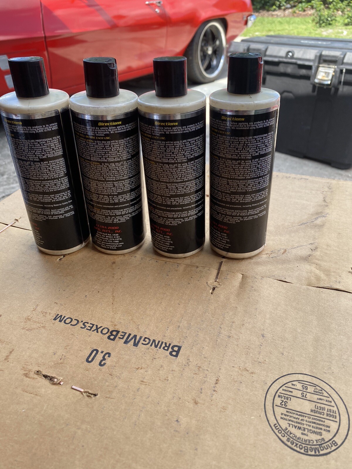 GLARE Ultra 2000 PROFESSIONAL AUTO CAR PAINT POLISH WAX 12OZ 4 BOTTLE LOT NEW!