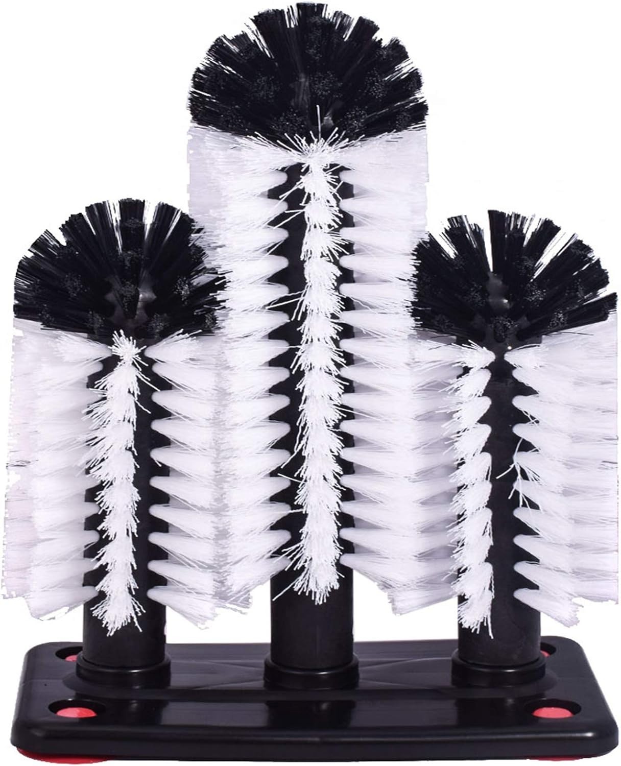3 Detachable Head Water Bottle & Glass Cleaning Brush with Suction Base, 10.43in