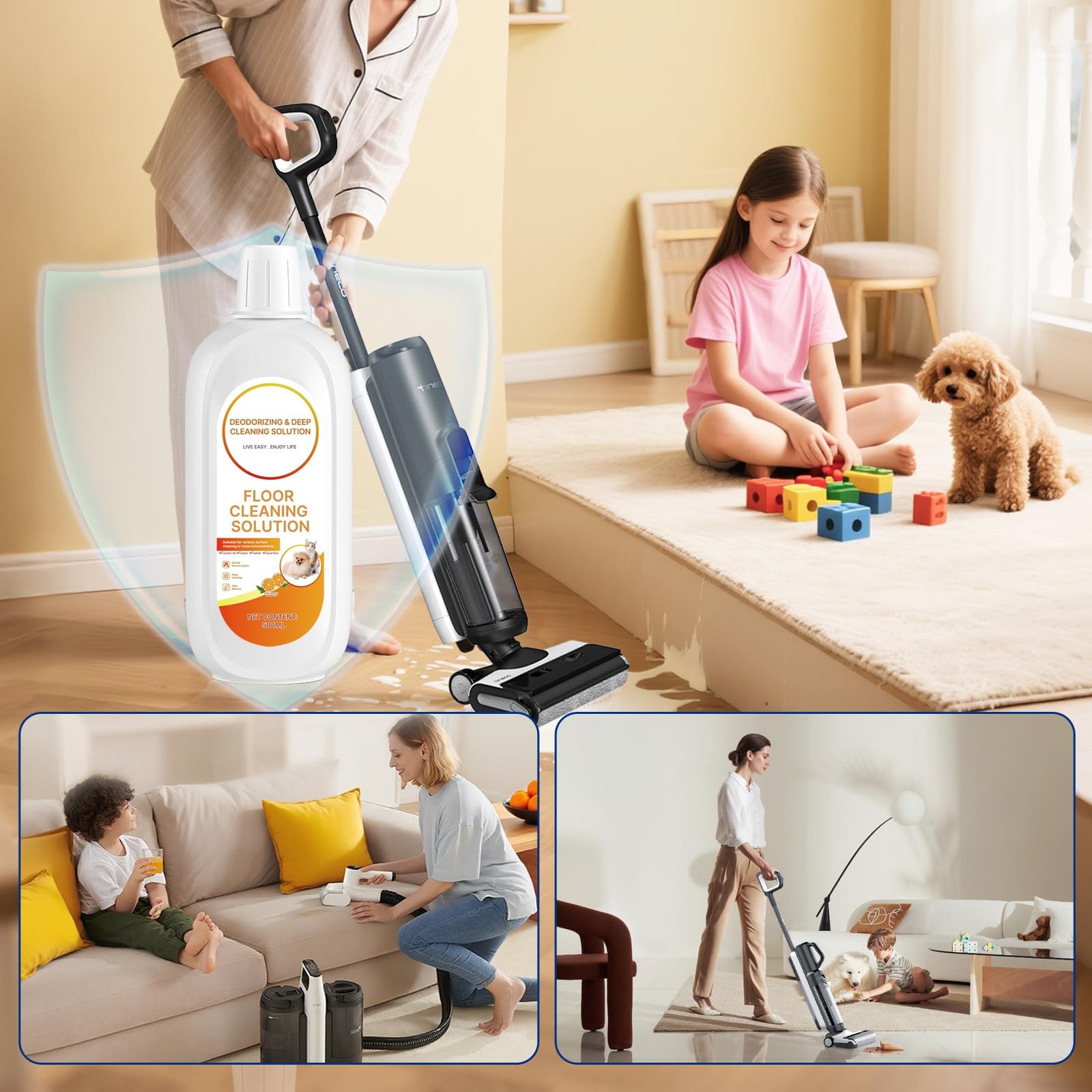 2 Packs Floor Cleaner Orange Scented with Tineco Cleaning Solution Deep Clean…