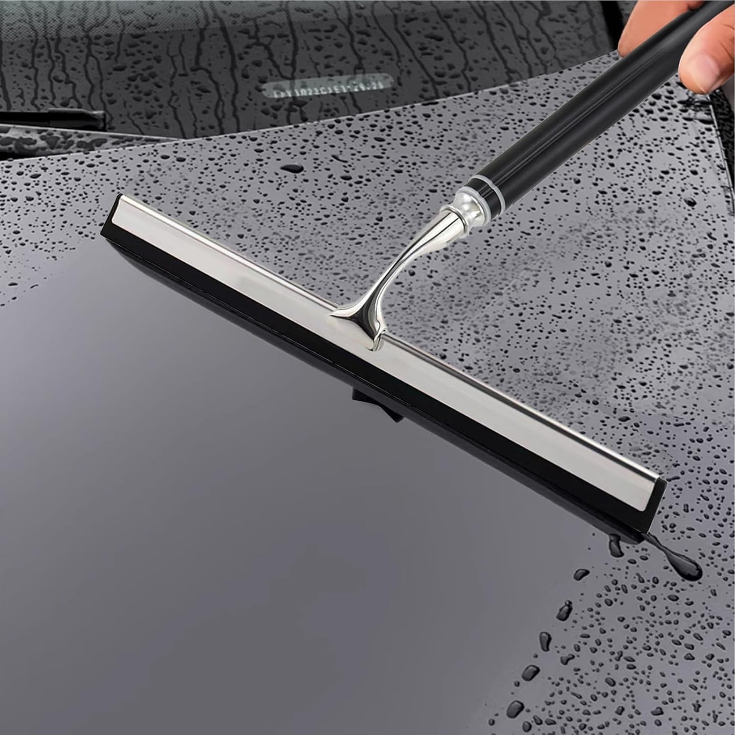 17.3″-60″ Extendable Shower Squeegee with Long Handle – Metal Window Squeegee…