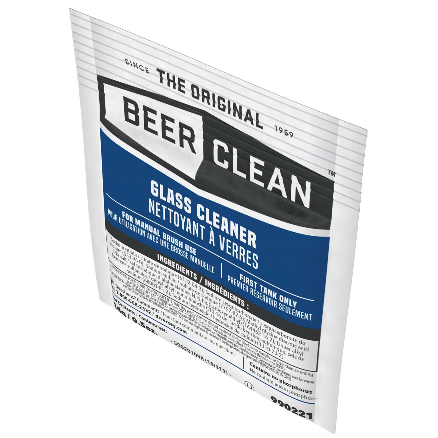 Sealed Air Beer Clean Manual Brush Beer Cleaner, 0.5 oz., Powder | 100 Pack/Case