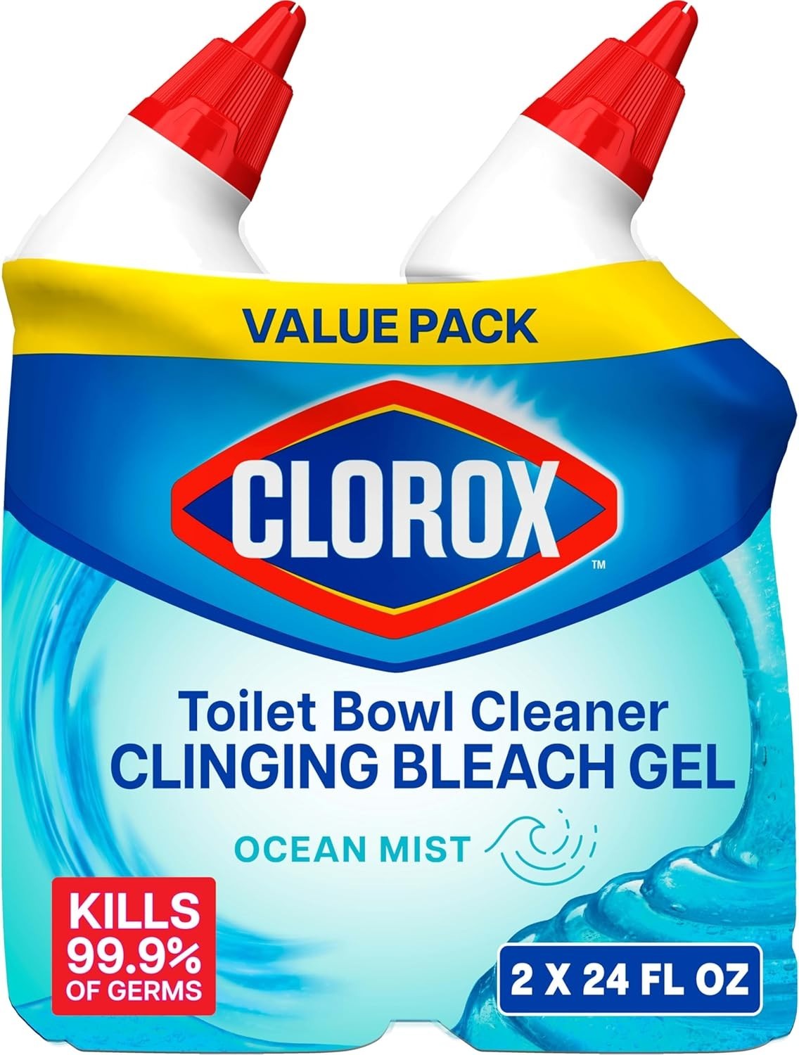 Toilet Bowl Cleaner Clinging Bleach Gel, Kills 99.9% of Bacteria and Viruses, Oc