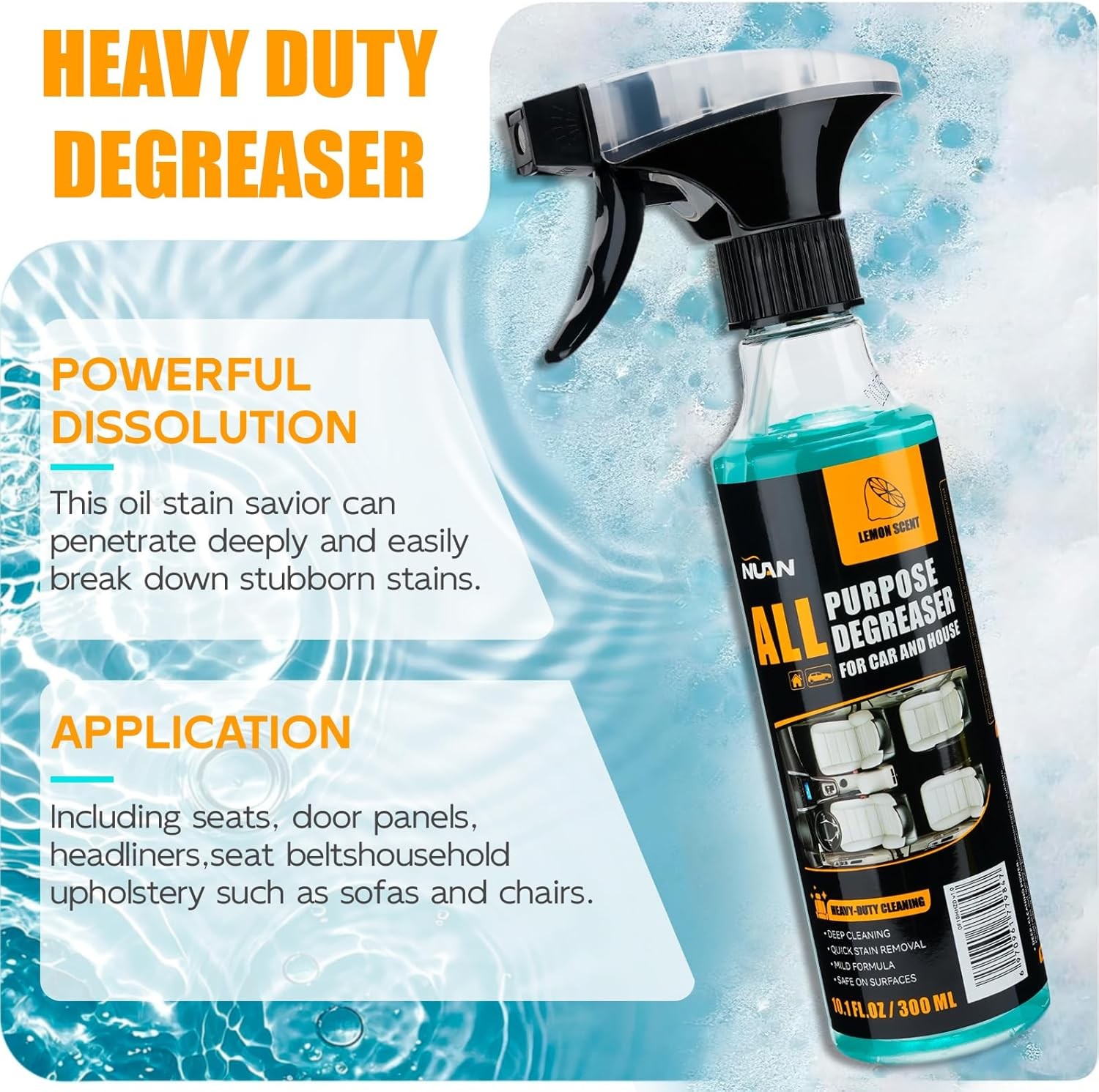 All Purpose Degreaser Spray Lemon 10.1oz Heavy Duty Car Kitchen Grease Remover