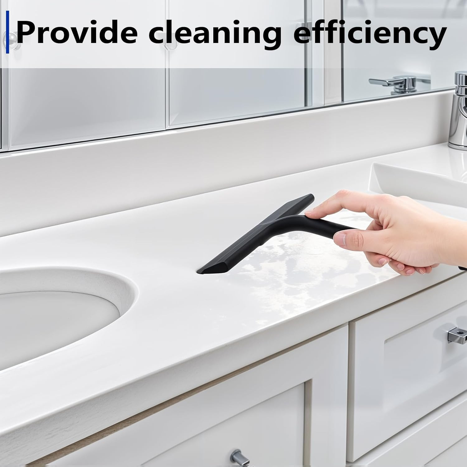 Shower Squeegee for Glass Doors and Bathroom, Stainless Steel with Silicone Blad