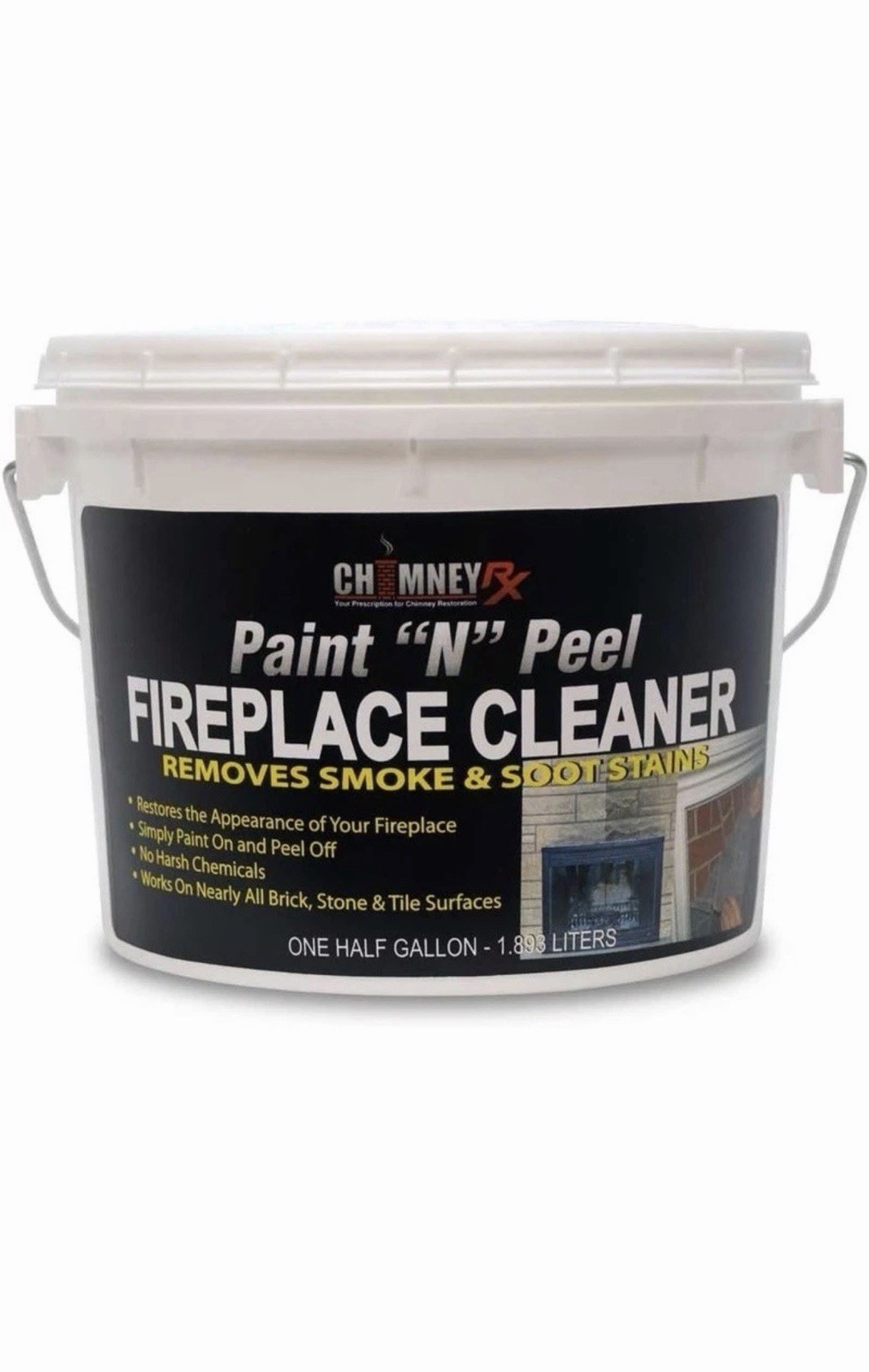 Non-Toxic Fireplace Soot Remover Easy Application No Scrubbing 0.5 Gallon