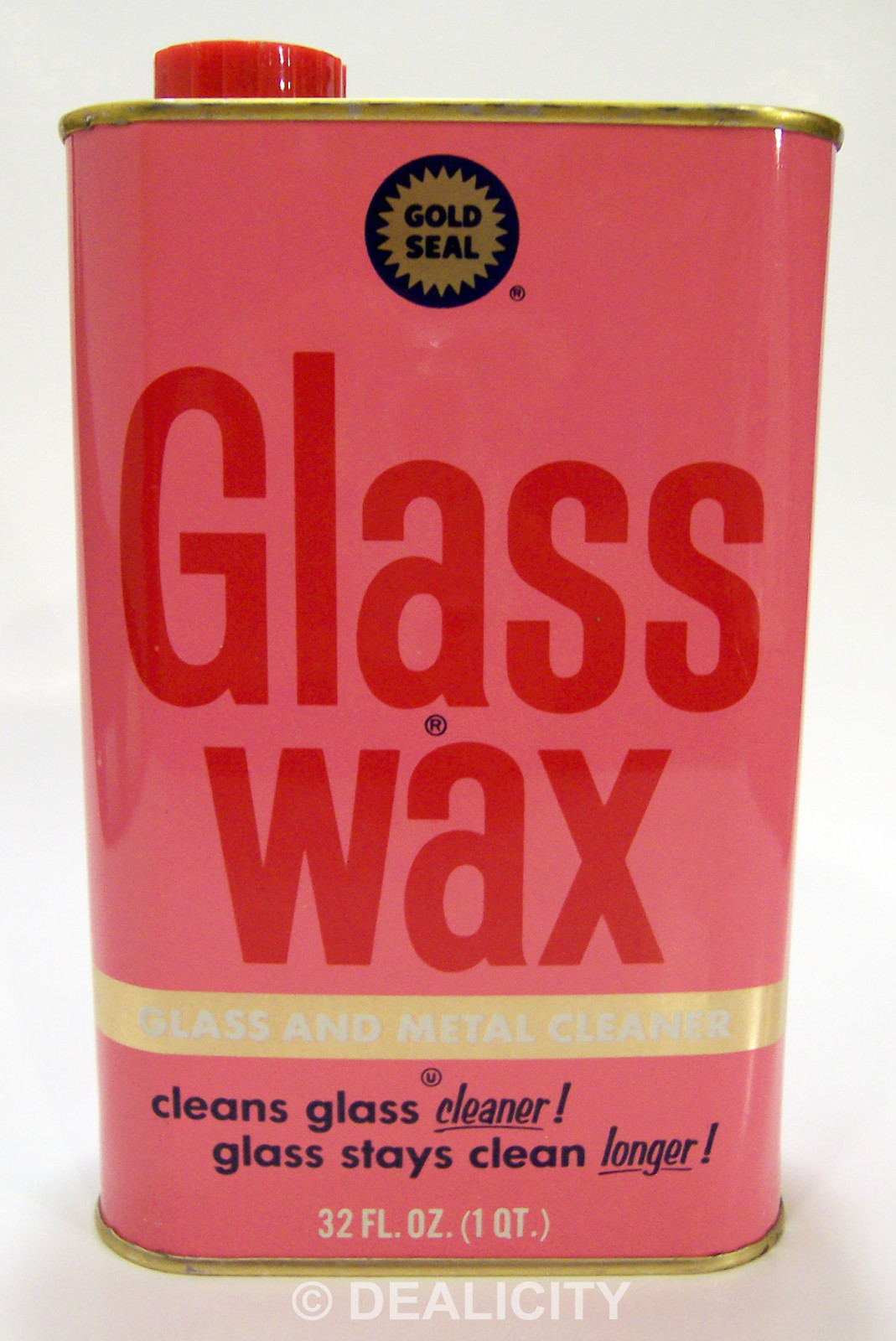 LARGE FULL GLASS WAX 32 oz NEW by Gold Sea1 Unused Glass & Metal Cleaner H11 Ⓟ