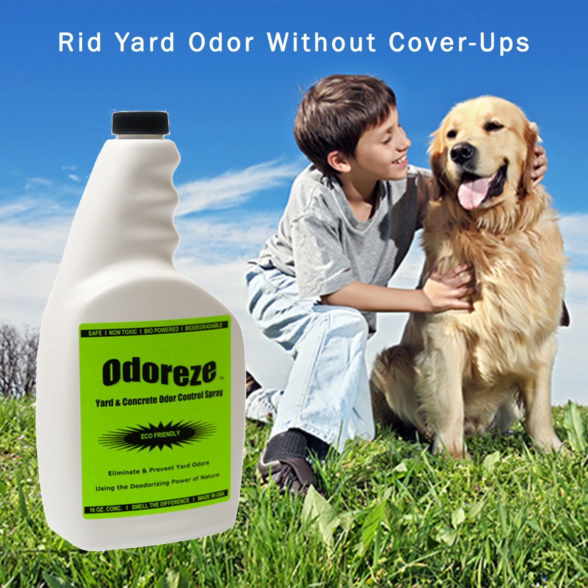 ODOREZE Natural Yard & Concrete Odor Control Spray: 32 oz. Treats 4,000 Sq. Yard
