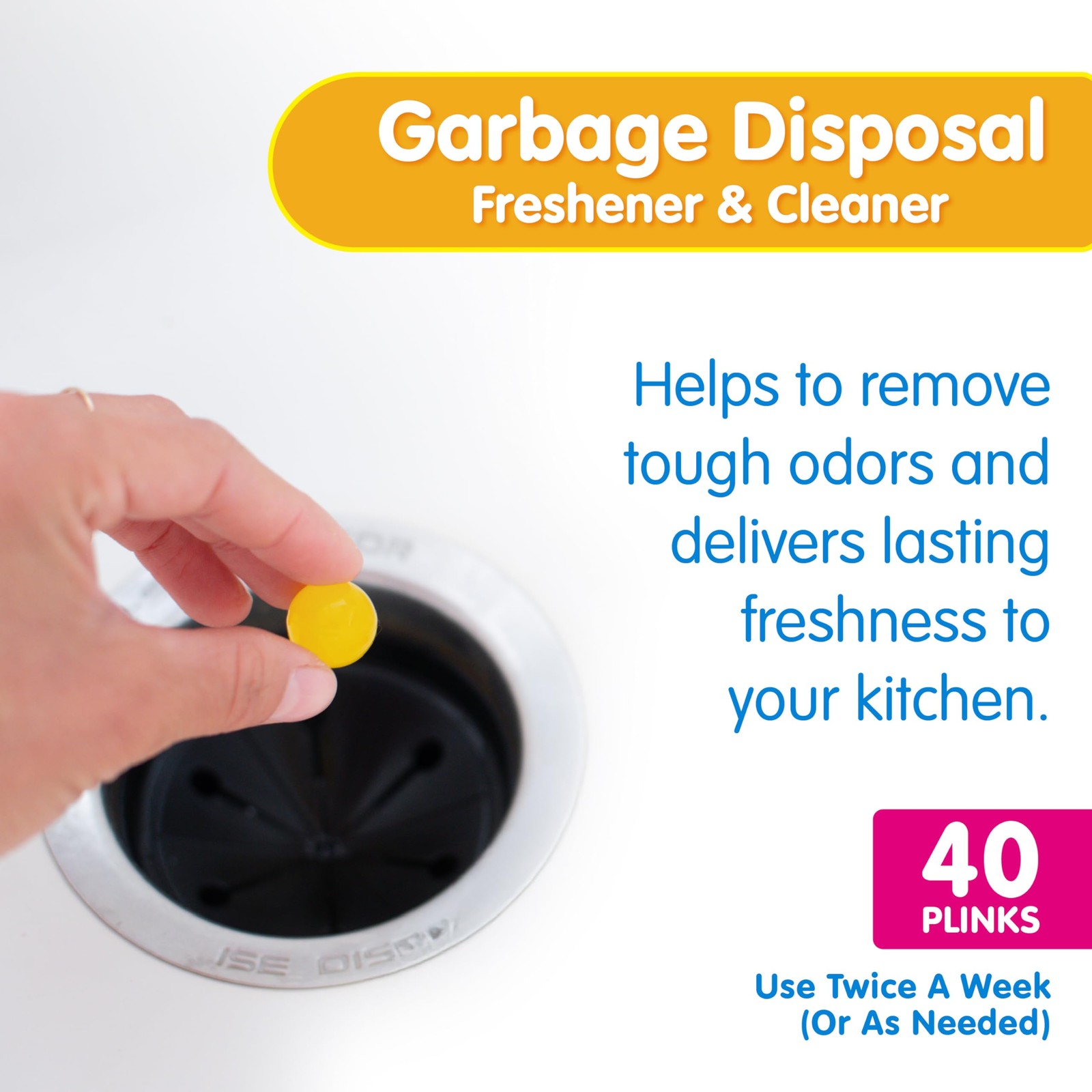 40 Count Garbage Disposal Cleaner Freshener Odor Removing Balls Lemon Scent